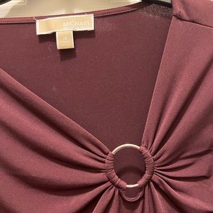 Michael Kors Burgundy/plum long sleeve blouse Size 1X